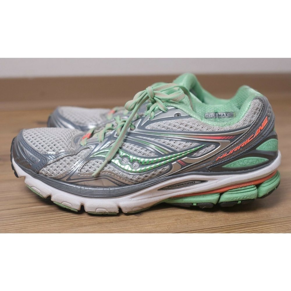 Saucony Hurricane Running Shoes Womens Size 9 Gray Green